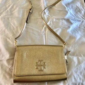 Tory Burch Gold Leather Crossbody Bag